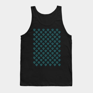 Love Heart in Turquoise Color Pattern Tank Top